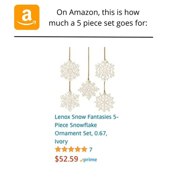 NEW - Lenox Holiday 5 Piece Ornament Set - Picture 7 of 7